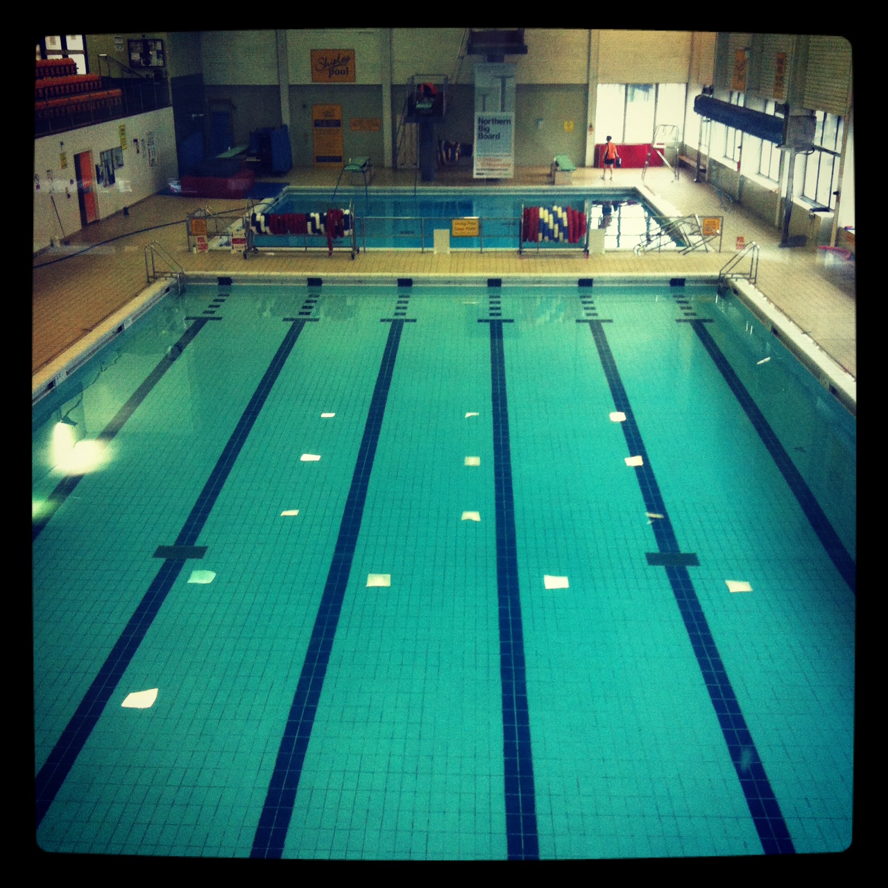 a photo of the pool, empty